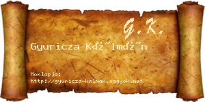 Gyuricza Kálmán névjegykártya