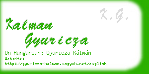 kalman gyuricza business card
